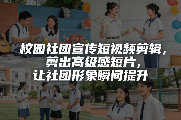 校园社团宣传短视频剪辑，剪出高级感短片，让社团形象瞬间提升-小鹏项目网