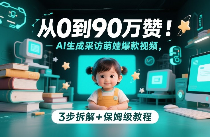从0到90万赞：AI生成采访萌娃爆款视频，3步拆解+保姆级教程-小鹏项目网