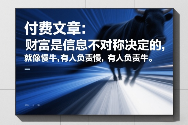 付费文章：财富是信息不对称决定的，就像慢牛，有人负责慢，有人负责牛-小鹏项目网