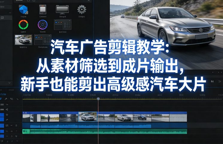 汽车广告剪辑教学：从素材筛选到成片输出，新手也能剪出高级感汽车大片-小鹏项目网