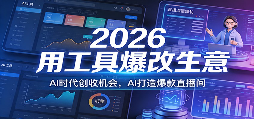 2026用工具爆改生意，AI时代创收机会，AI打造爆款直播间-小鹏项目网