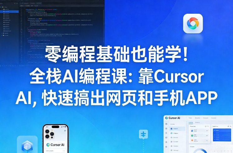 零编程基础也能学！全栈AI编程课：靠Cursor AI，快速搞出网页和手机APP-小鹏项目网