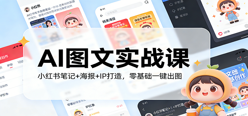 AI图文实战课：小红书笔记+海报+IP打造，零基础一键出图-小鹏项目网