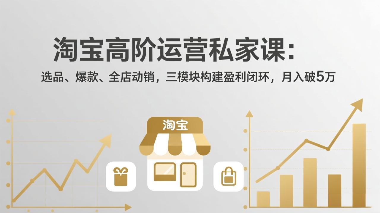 淘宝高阶运营私家课：选品、爆款、全店动销，三模块构建盈利闭环，月入破5万(更新26年2月-小鹏项目网