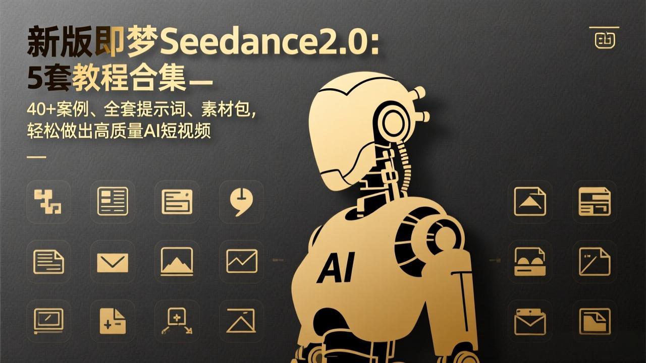 新版即梦Seedance2.0：5套教程合集，40+案例、全套提示词、素材包，轻松做出高质量AI短视频-小鹏项目网