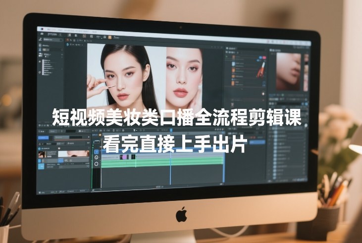 短视频美妆类口播全流程剪辑课，看完直接上手出片-小鹏项目网