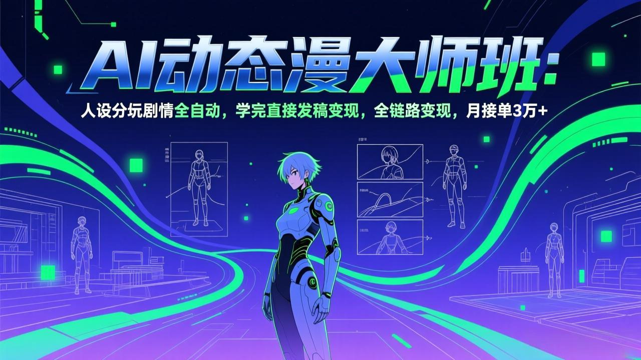 AI动态漫剧大师班：人设分镜剧情全自动，学完直接发稿变现，全链路变现，月接单3万+-小鹏项目网