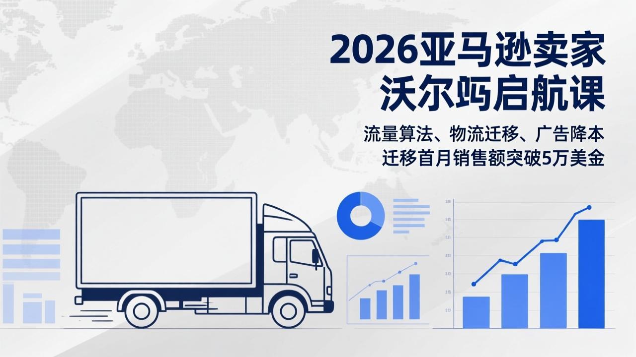2026亚马逊卖家沃尔玛启航课，流量算法、物流迁移、广告降本，迁移首月销售额突破5万美金-小鹏项目网