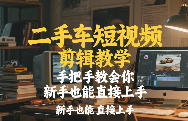 二手车短视频剪辑教学，手把手教会你，新手也能直接上手-小鹏项目网