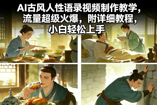 AI古风人性语录视频制作教学，流量超级火爆，附详细教程，小白轻松上手-小鹏项目网