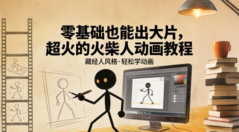 零基础也能出大片，超火的火柴人动画教程(藏经人风格)-小鹏项目网