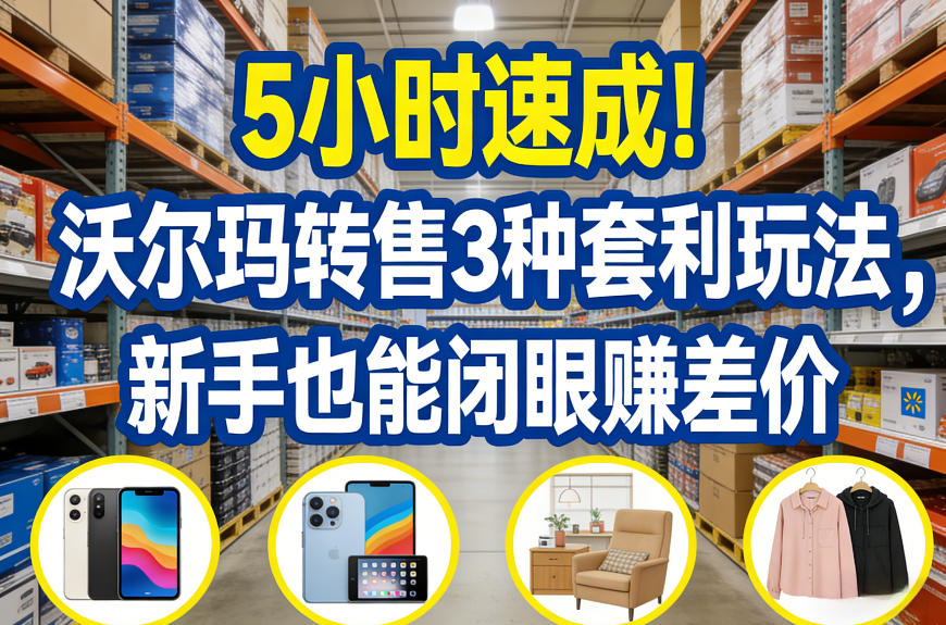 5小时速成！沃尔玛转售3种套利玩法，新手也能闭眼賺差价-小鹏项目网