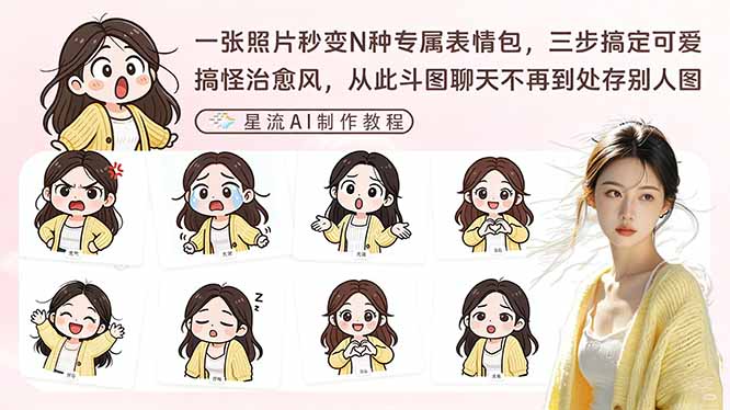 一张照片秒变N种专属表情包，三步搞定可爱搞怪治愈风，从此斗图聊天不再到处存别人图-小鹏项目网