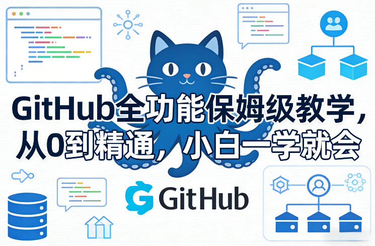 GitHub全功能保姆级教学，从0到精通，小白一学就会-小鹏项目网