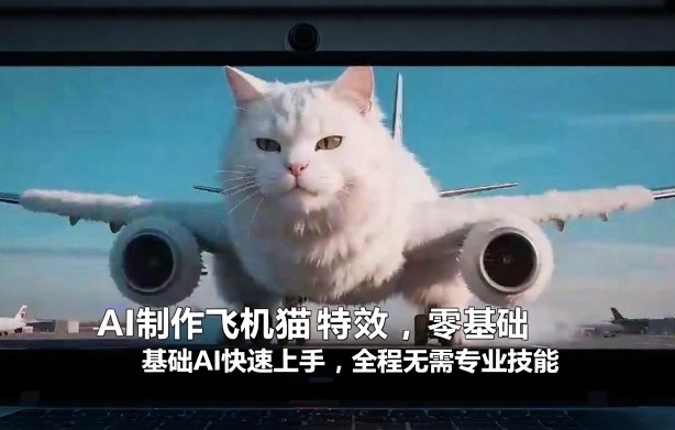 AI制作飞机猫特效，零基础AI快速上手，全程无需专业技能-小鹏项目网