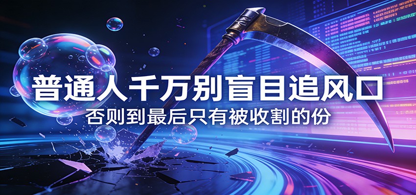 付费文章《通人千万别盲目追风口》否则到最后只有被收割的份-小鹏项目网
