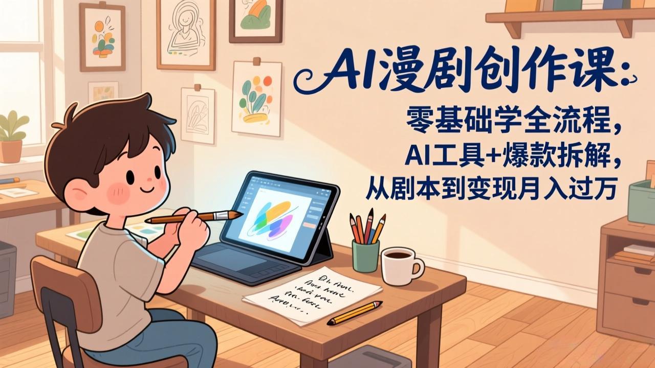 AI漫剧创作课：零基础学全流程，AI工具+爆款拆解，从剧本到变现月入过万-小鹏项目网