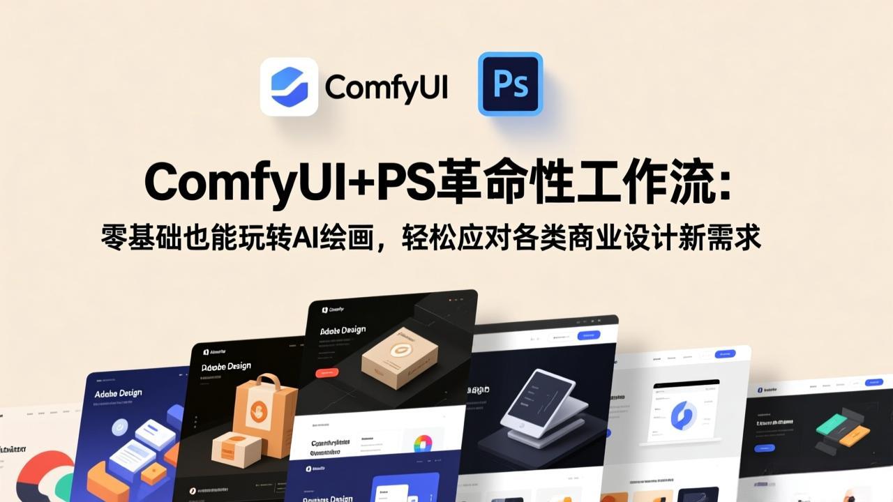 ComfyUI+PS革命性工作流：零基础也能玩转AI绘画，轻松应对各类商业设计新需求-小鹏项目网