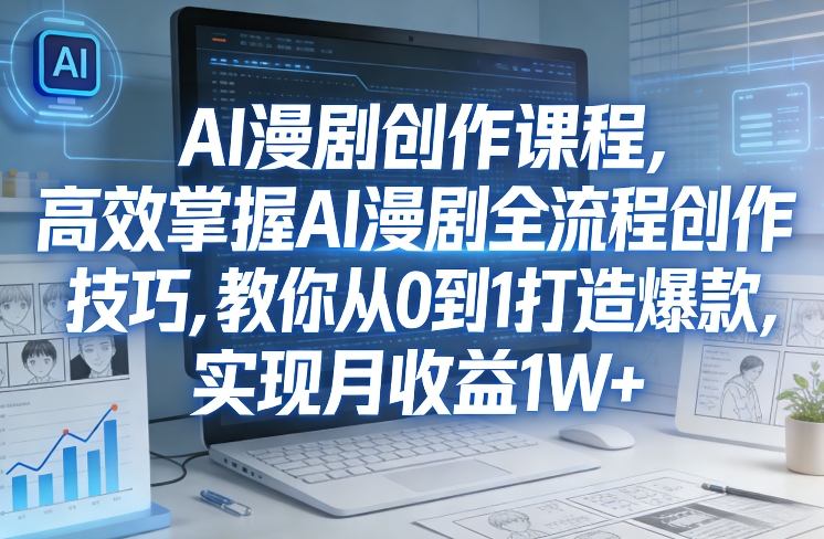 某社群AI漫剧创作课程，高效掌握AI漫剧全流程创作技巧，教你从0到1打造爆款，实现月收益1W+-小鹏项目网