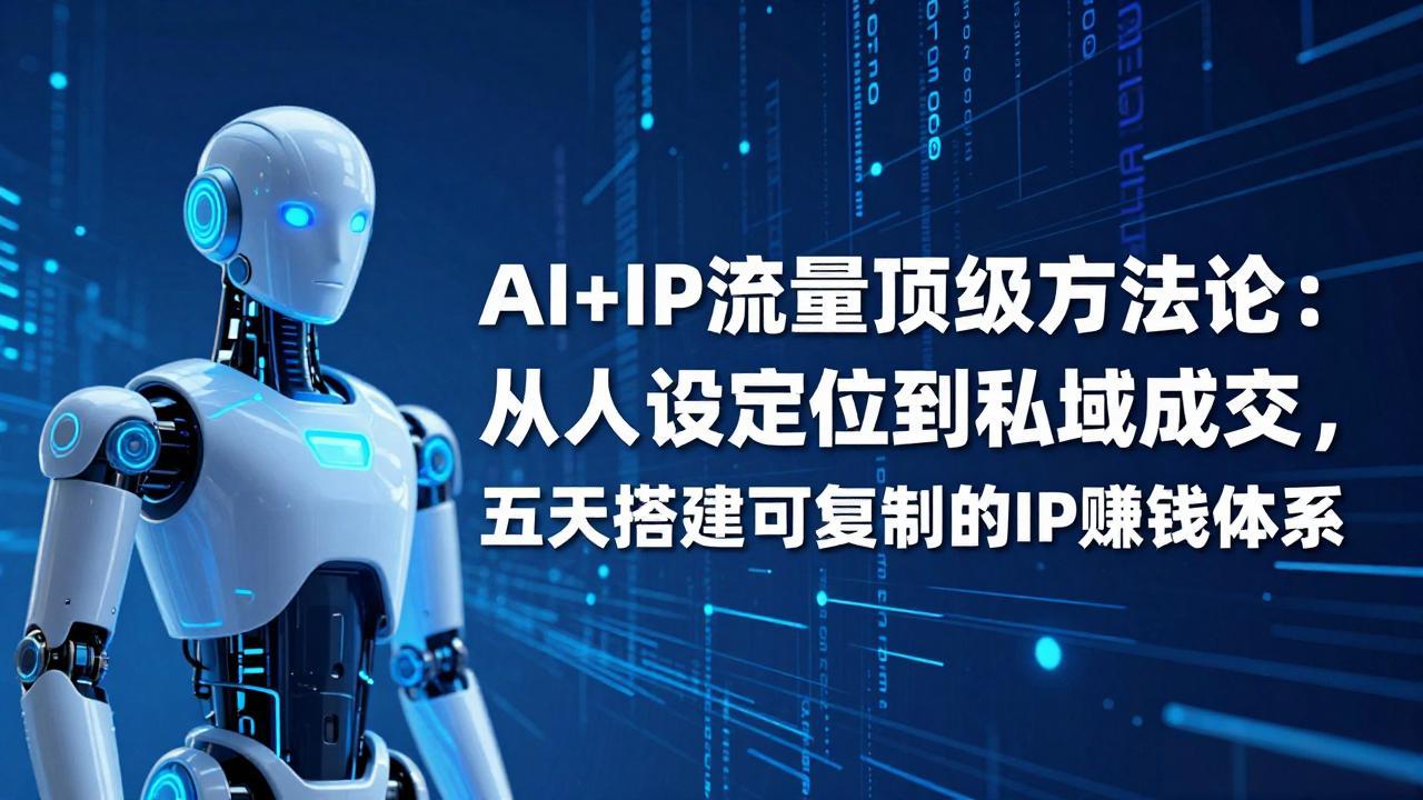 AI+IP顶级方法论：从人设定位到私域成交，五天搭建可复制的IP赚钱体系-小鹏项目网
