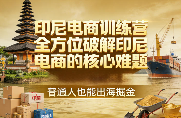印尼电商训练营，全方位破解印尼电商的核心难题，普通人也能出海掘金-小鹏项目网