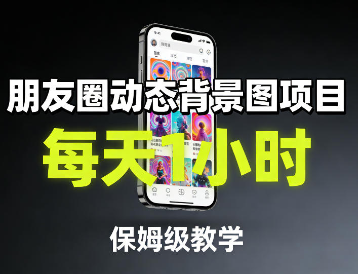 朋友圈动态背景图项目，每天1小时，保姆级教学-小鹏项目网