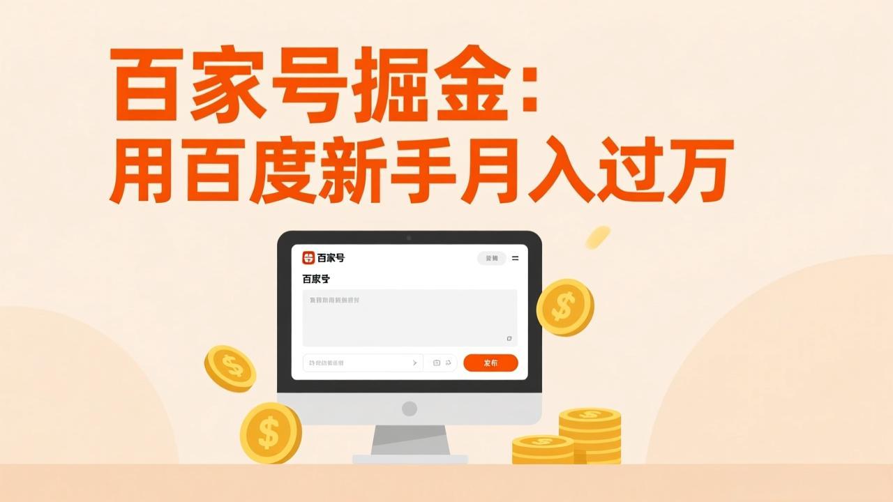 百家号掘金：用百度新手月入过万，日入300，无需引流，全新手机搬砖项目-小鹏项目网