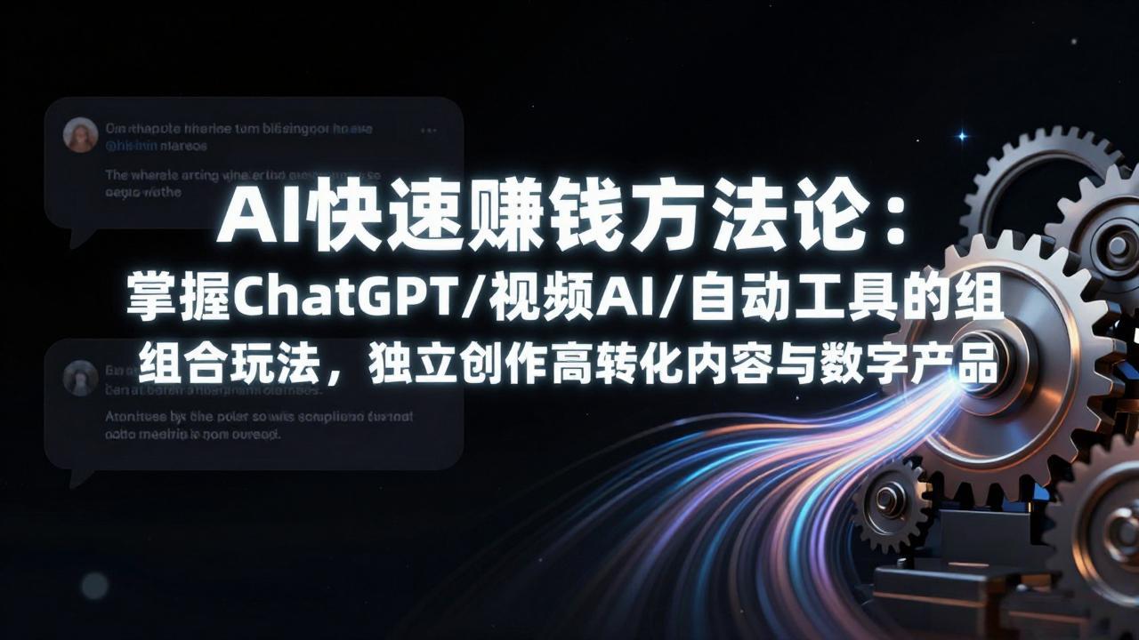 AI快速赚钱方法论：掌握ChatGPT/视频AI/自动化工具的组合玩法，独立创作高转化内容与数字产品-小鹏项目网