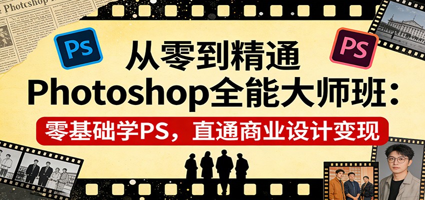 从零到精通Photoshop全能大师班：零基础学PS，直通商业设计变现-小鹏项目网