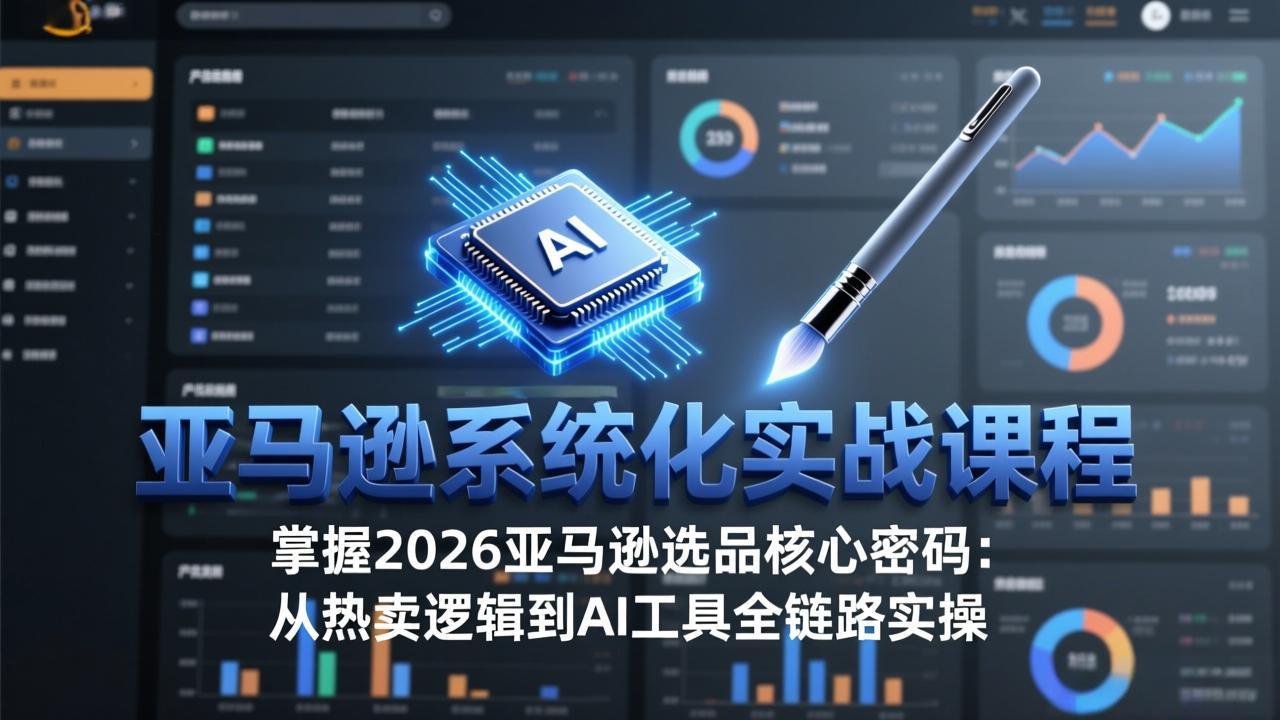 亚马逊系统化实战课-更新3月：2026最新选品方法论，从热卖原因分析到AI作图，提升选品成功率-小鹏项目网