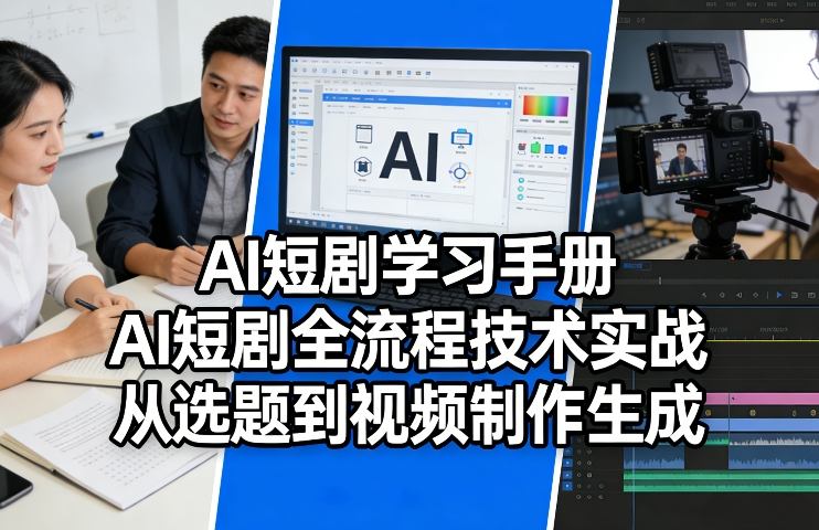 AI短剧学习手册，AI短剧全流程技术实战，从选题到视频制作生成-小鹏项目网