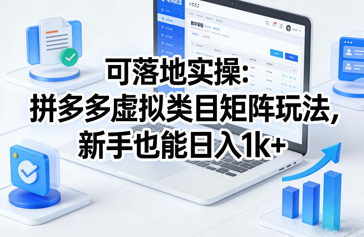 可落地实操：拼多多虚拟类目矩阵玩法，新手也能日入1k+【揭秘】-小鹏项目网