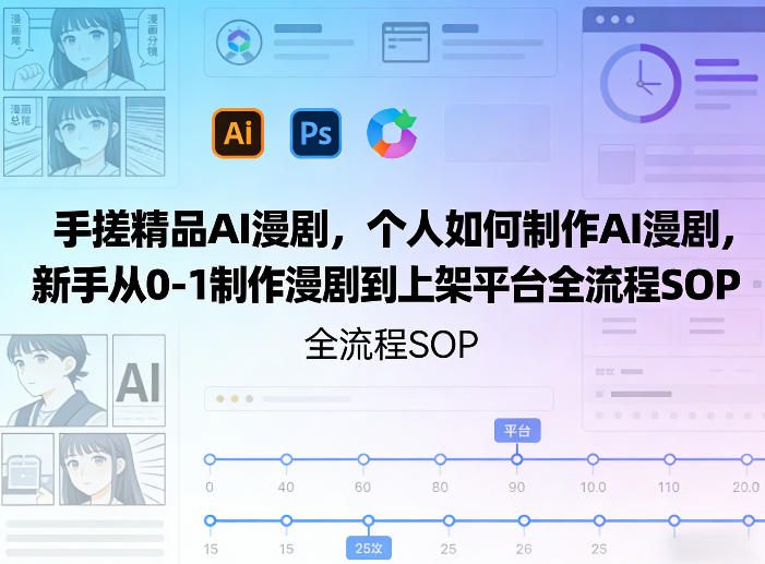 手搓精品AI漫剧，个人如何制作AI漫剧，新手从0-1制作漫剧到上架平台全流程SOP-小鹏项目网