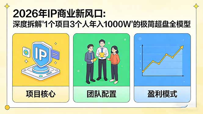 2026年IP商业新风口：深度拆解“1个项目3个人年入1000W”的极简超盘全模型-小鹏项目网