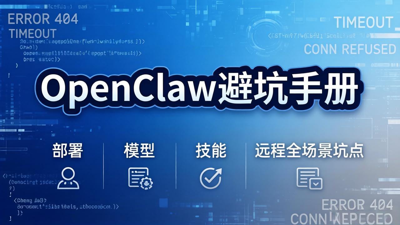 OpenClaw避坑手册：部署+模型+技能+远程全场景坑点，一次性给你说全，少走弯路-小鹏项目网