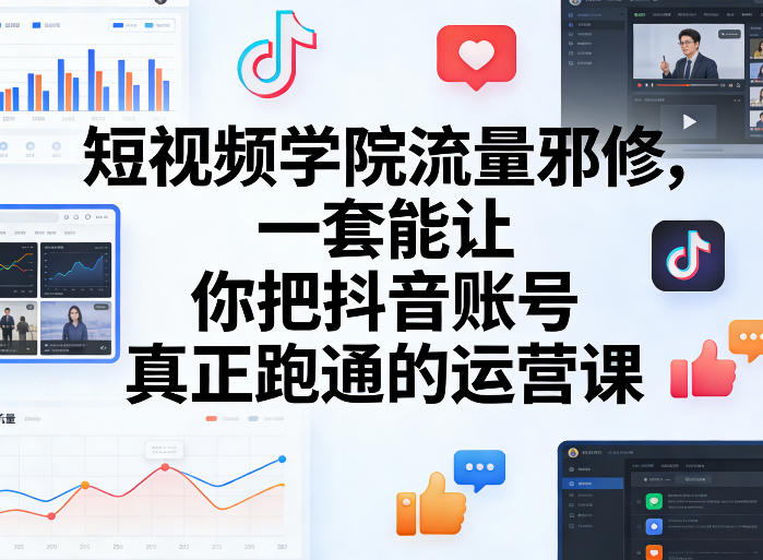 短视频学院流量邪修，一套能让你把抖音账号真正跑通的运营课-小鹏项目网