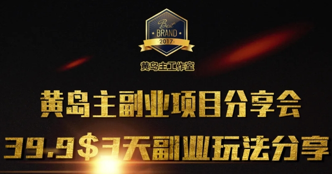 黄岛主副业分享会1期：3天3个副业玩法，速度上车-小鹏项目网
