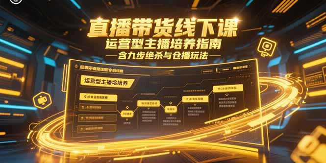 直播带货线下课，运营型主播培养指南，含九步绝杀与仓播玩法-小鹏项目网