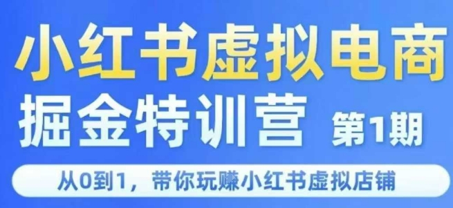 小红书虚拟电商掘金特训营第1期，从0到1，带你玩转小红书虚拟店铺-小鹏项目网