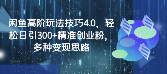 闲鱼高阶玩法技巧4.0，轻松日引300+精准创业粉，多种变现思路-小鹏项目网