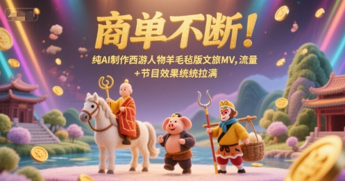 商单不断！纯AI制作西游人物羊毛毡版文旅MV，流量+节目效果统统拉满-小鹏项目网