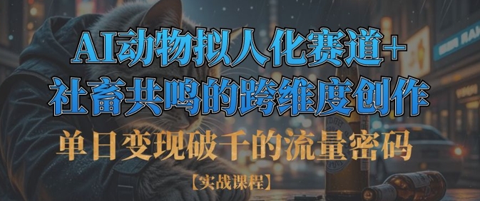 单日变现破千的流量密码，AI动物拟人化赛道+社畜共鸣的跨维度创作-小鹏项目网