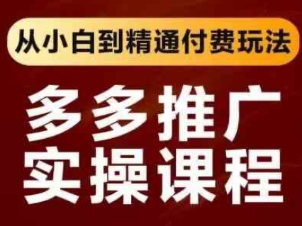 拼多多推广实操课程，从小白到精通付费玩法-小鹏项目网