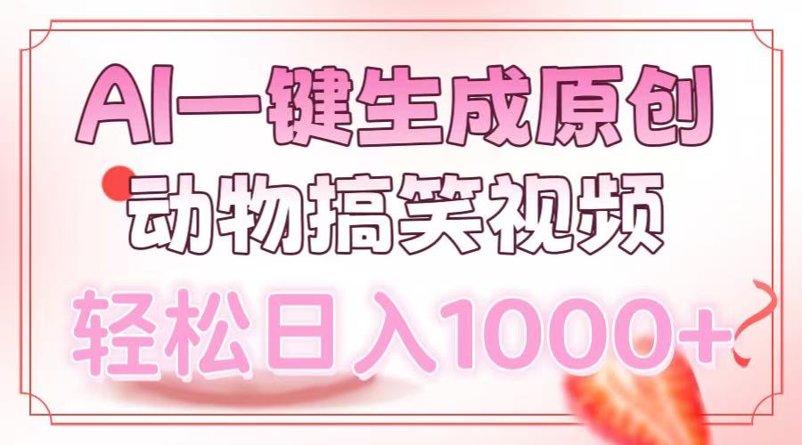 AI一键生成原创动物搞笑视频，轻松日入1000+-小鹏项目网