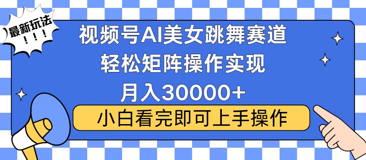 视频号蓝海赛道玩法，当天起号，拉爆流量收益，小白也能轻松月入30000+-小鹏项目网