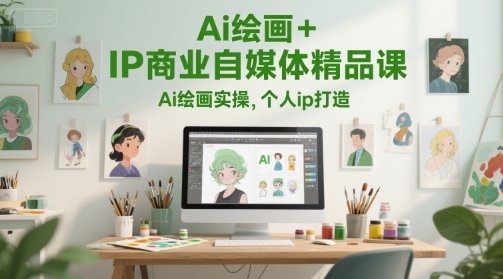 Ai绘画+IP商业自媒体精品课，Ai绘画实操，个人ip打造-小鹏项目网