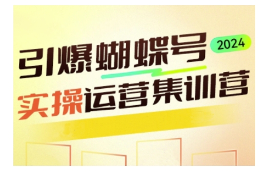 引爆蝴蝶号实操运营，助力你深度掌握蝴蝶号运营，实现高效实操，开启流量变现之路-小鹏项目网