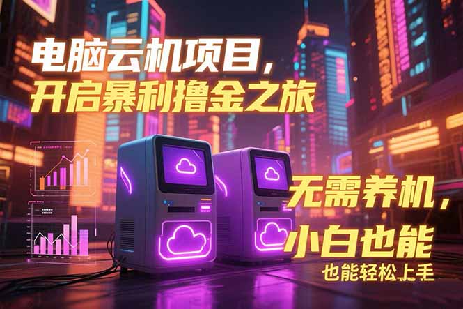 电脑云机项目 暴力撸金玩法，不需要养机 配置没有要求 单机100个窗口一…-小鹏项目网
