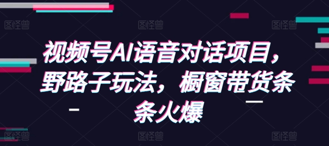 视频号AI语音对话项目，野路子玩法，橱窗带货条条火爆-小鹏项目网