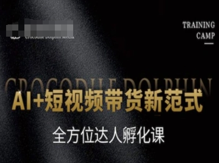 AI+短视频带货新范式，全方位达人孵化课-小鹏项目网